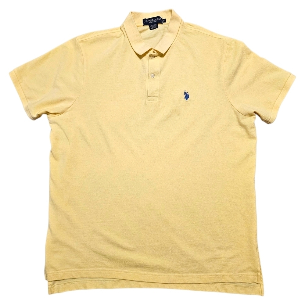 US Polo Assn Mens Short Sleeve Shirt Butter Yellow XL 100% Cotton Classic Fit
